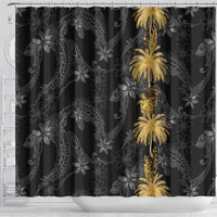 Hawaiian Honu And Surfboards Shower Curtain Gold Style - Polynesian Pride