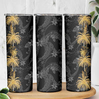 Hawaiian Honu And Surfboards Skinny Tumbler Gold Style - Polynesian Pride