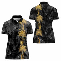 Hawaiian Honu And Surfboards Women Polo Shirt Gold Style LT05 - Polynesian Pride