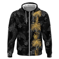 Hawaiian Honu And Surfboards Zip Hoodie Gold Style - Polynesian Pride