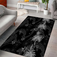 Hawaiian Honu And Surfboards Area Rug Silver Style - Polynesian Pride