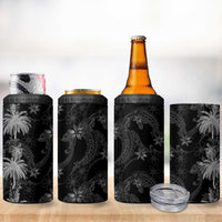 Hawaiian Honu And Surfboards 4 in 1 Can Cooler Tumbler Silver Style - Polynesian Pride