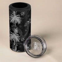 Hawaiian Honu And Surfboards 4 in 1 Can Cooler Tumbler Silver Style - Polynesian Pride