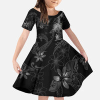 Hawaiian Honu And Surfboards Family Matching Summer Maxi Dress and Hawaiian Shirt Silver Style - Polynesian Pride