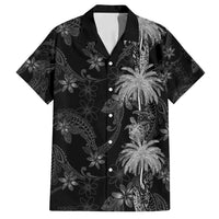 Hawaiian Honu And Surfboards Family Matching Summer Maxi Dress and Hawaiian Shirt Silver Style - Polynesian Pride