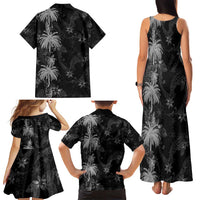 Hawaiian Honu And Surfboards Family Matching Tank Maxi Dress and Hawaiian Shirt Silver Style - Polynesian Pride
