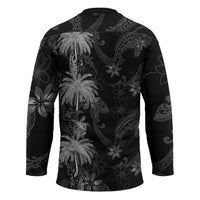 Hawaiian Honu And Surfboards Hockey Jersey Silver Style - Polynesian Pride