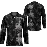 Hawaiian Honu And Surfboards Hockey Jersey Silver Style - Polynesian Pride