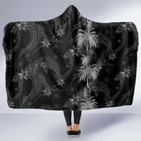 Hawaiian Honu And Surfboards Hooded Blanket Silver Style - Polynesian Pride