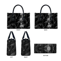 Hawaiian Honu And Surfboards Leather Bag Silver Style - Polynesian Pride