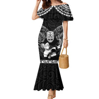 Custom New Zealand Maori Tiki Rugby Family Matching Mermaid Dress and Hawaiian Shirt Go Aotearoa Maori Pattern