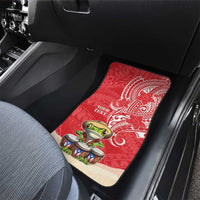 Puerto Rico Car Mats Coqui Frog With Polynesian Pattern - Polynesian Pride