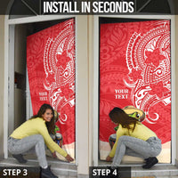 Puerto Rico Door Cover Coqui Frog With Polynesian Pattern - Polynesian Pride