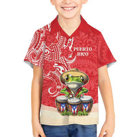 Personalized Puerto Rico Family Matching Long Sleeve Bodycon Dress and Hawaiian Shirt Coqui Frog With Polynesian Pattern - Polynesian Pride
