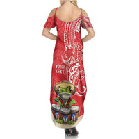Personalized Puerto Rico Family Matching Summer Maxi Dress and Hawaiian Shirt Coqui Frog With Polynesian Pattern - Polynesian Pride