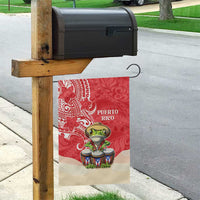 Puerto Rico Garden Flag Coqui Frog With Polynesian Pattern - Polynesian Pride