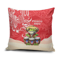 Puerto Rico Pillow Cover Coqui Frog With Polynesian Pattern - Polynesian Pride