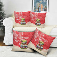 Puerto Rico Pillow Cover Coqui Frog With Polynesian Pattern - Polynesian Pride