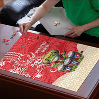 Puerto Rico Puzzle Coqui Frog With Polynesian Pattern - Polynesian Pride