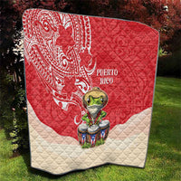 Puerto Rico Quilt Coqui Frog With Polynesian Pattern - Polynesian Pride