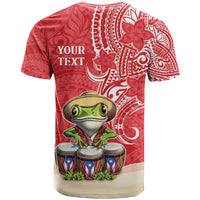 Personalized Puerto Rico T Shirt Coqui Frog With Polynesian Pattern - Polynesian Pride