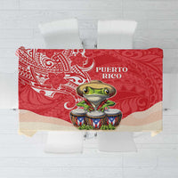 Puerto Rico Tablecloth Coqui Frog With Polynesian Pattern - Polynesian Pride