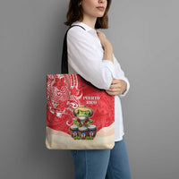 Puerto Rico Tote Bag Coqui Frog With Polynesian Pattern - Polynesian Pride