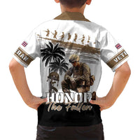 Hawaii Veterans Day Family Matching Off Shoulder Maxi Dress and Hawaiian Shirt Honor The Fallen Flag Grunge Style LT05 - Polynesian Pride