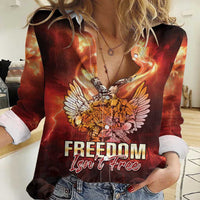 Hawaii Veterans Day Women Casual Shirt May We Never Forget Freedom Isn't Free