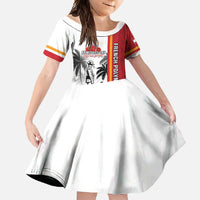 French Polynesia Armistice Day Family Matching Short Sleeve Bodycon Dress and Hawaiian Shirt Lest We Forget Flag Style LT05 Daughter's Dress Red - Polynesian Pride