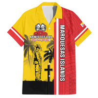 Marquesas Islands Armistice Day Family Matching Off Shoulder Maxi Dress and Hawaiian Shirt Lest We Forget Flag Style