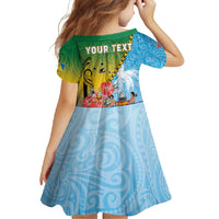 Personalised Malampa Fiji Day Family Matching Mermaid Dress and Hawaiian Shirt Tribal Pattern With Tropical Flowers - Polynesian Pride