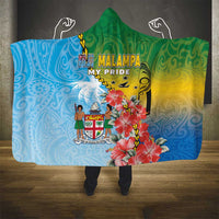 Malampa Fiji Day Hooded Blanket Tribal Pattern With Tropical Flowers - Polynesian Pride