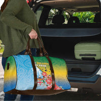 Malampa Fiji Day Travel Bag Tribal Pattern With Tropical Flowers - Polynesian Pride