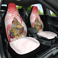 Personalized Happy Boxing Day Car Seat Cover Polynesian Gift Boxes Christmas Tree LT05 One Size Red - Polynesian Pride
