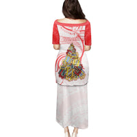 Personalized Happy Boxing Day Family Matching Puletasi Dress and Hawaiian Shirt Polynesian Gift Boxes Christmas Tree LT05 - Polynesian Pride