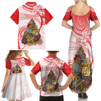 Personalized Happy Boxing Day Family Matching Summer Maxi Dress and Hawaiian Shirt Polynesian Gift Boxes Christmas Tree LT05 - Polynesian Pride