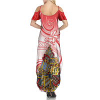 Personalized Happy Boxing Day Family Matching Summer Maxi Dress and Hawaiian Shirt Polynesian Gift Boxes Christmas Tree LT05 - Polynesian Pride