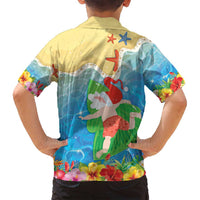 Christmas In Hawaii Family Matching Long Sleeve Bodycon Dress and Hawaiian Shirt Tis The Sea Sun LT05 - Polynesian Pride