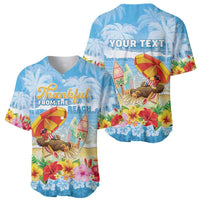 Personalised Hawaii Funny Thanksgiving Baseball Jersey Thankful From The Beach