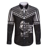 American Samoa MLK Day Family Matching Long Sleeve Bodycon Dress and Hawaiian Shirt Polynesian Style