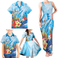 Polynesia Humpback Whale Family Matching Tank Maxi Dress and Hawaiian Shirt Ocean Style