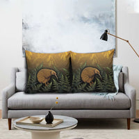 New Zealand Kiwi Bird Pillow Cover Silver Fern Mix Maori Pattern