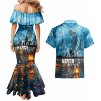 Hawaii Memorial Day Lantern Floating Couples Matching Mermaid Dress and Hawaiian Shirt Always In Our Hearts LT05 - Polynesian Pride