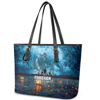 Hawaii Memorial Day Lantern Floating Leather Tote Bag Always In Our Hearts