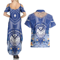 Marshall Islands Jemenei Day Couples Matching Summer Maxi Dress and Hawaiian Shirt Polynesian Tribal Tattoo Seashell Necklace