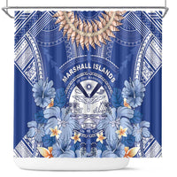 Marshall Islands Jemenei Day Shower Curtain Polynesian Tribal Tattoo Seashell Necklace