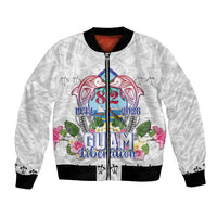 Guam Chamorro Liberation Day Bomber Jacket 82nd Anniversary LT05 Unisex White - Polynesian Pride