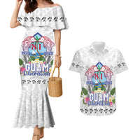 Guam Chamorro Liberation Day Couples Matching Mermaid Dress and Hawaiian Shirt 82nd Anniversary LT05 White - Polynesian Pride
