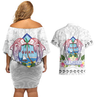 Guam Chamorro Liberation Day Couples Matching Off Shoulder Short Dress and Hawaiian Shirt 82nd Anniversary LT05 - Polynesian Pride